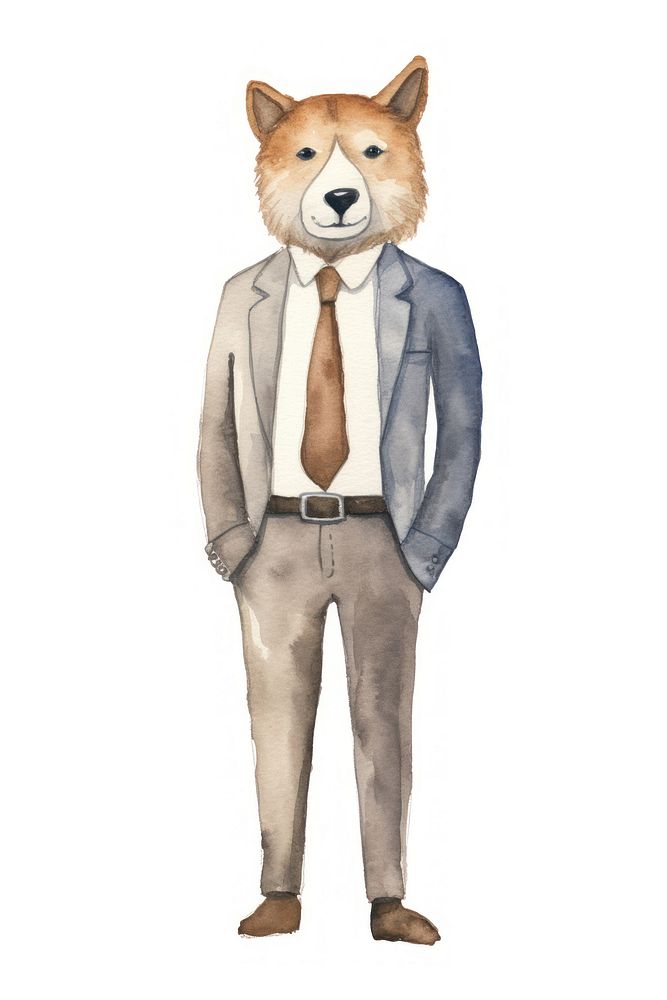 Dog business man cartoon animal adult. AI generated Image by rawpixel.
