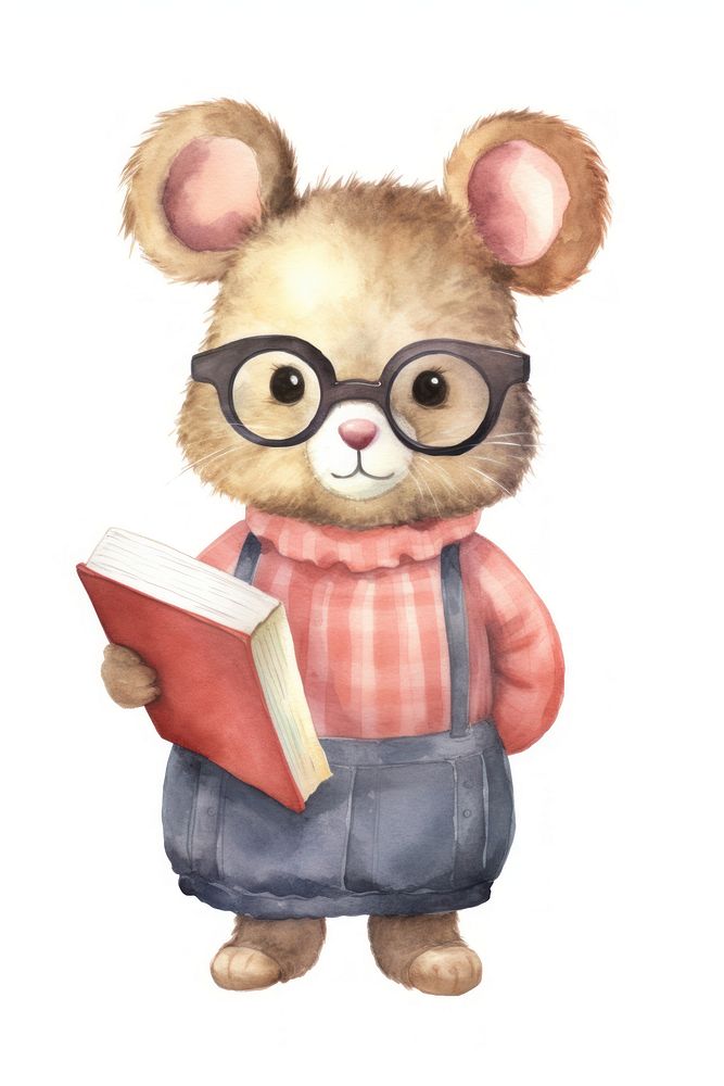 Mouse wearing glasses cartoon cute toy. AI generated Image by rawpixel.