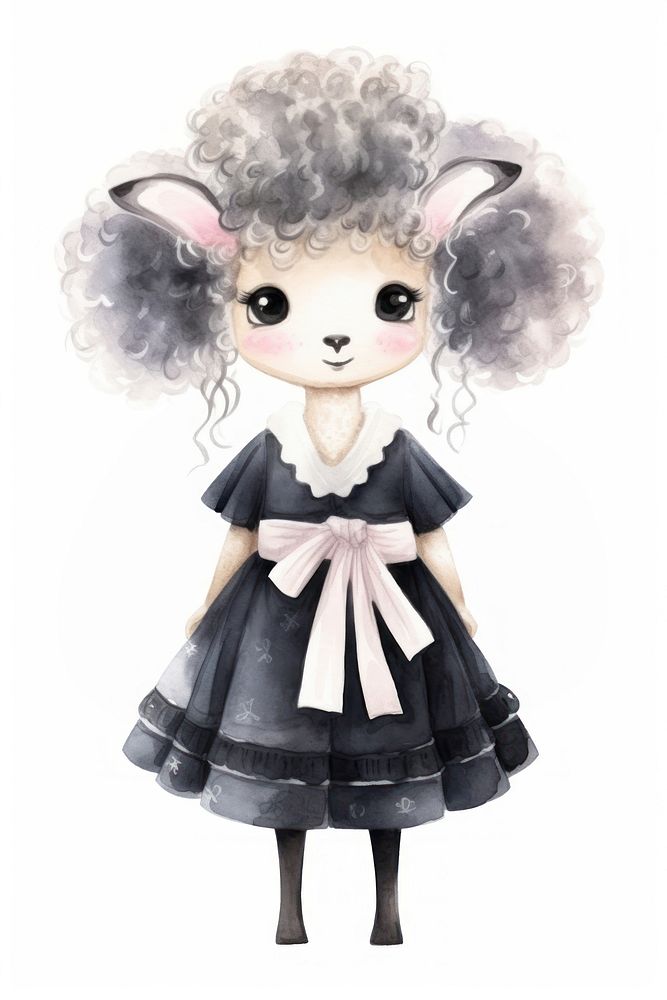Sheep character beauty salon cartoon animal cute. AI generated Image by rawpixel.