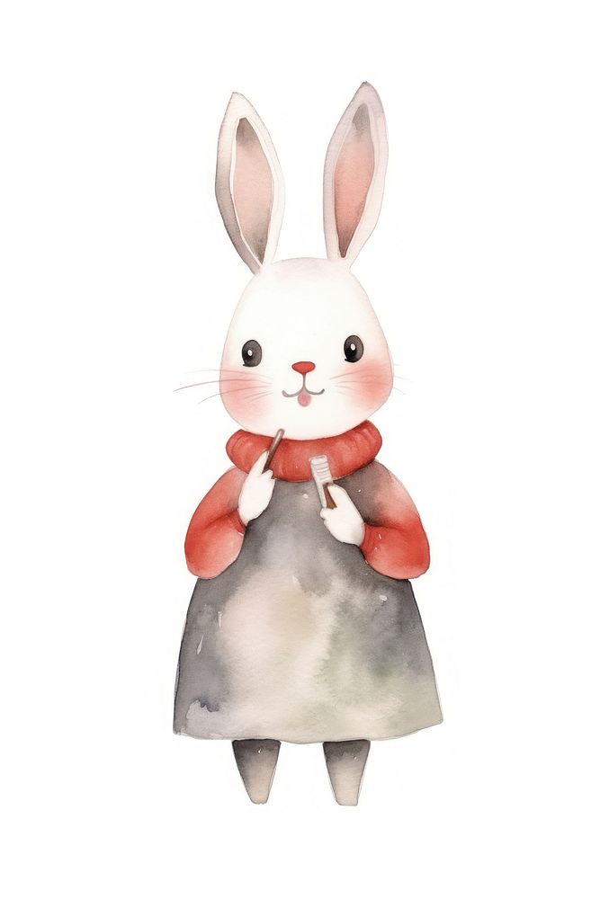 Rabbit character animal cartoon mammal. AI generated Image by rawpixel.