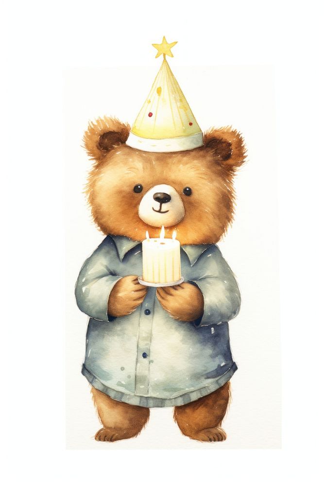 Bear cartoon candle cute. AI generated Image by rawpixel.