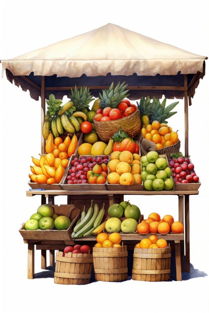 Fruit pineapple banana market. AI generated Image by rawpixel.