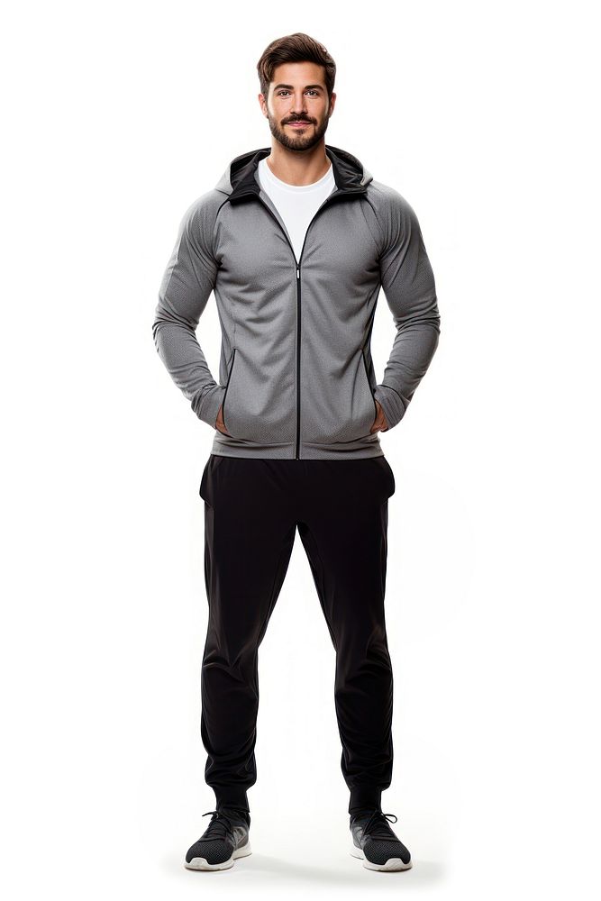 A gym personal trainer holding tablet sweatshirt sleeve jacket. AI generated Image by rawpixel.