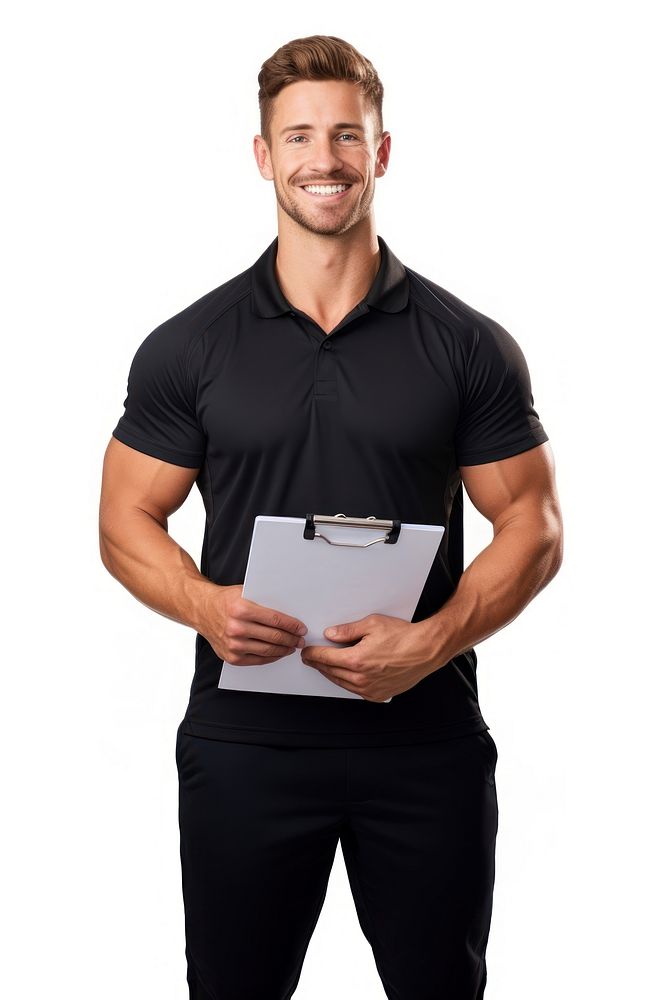 Smiling holding t-shirt sports. AI generated Image by rawpixel.
