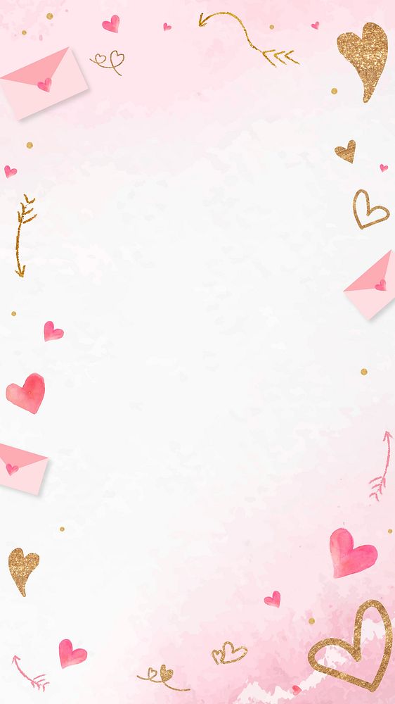 Pink Valentine's watercolor background design