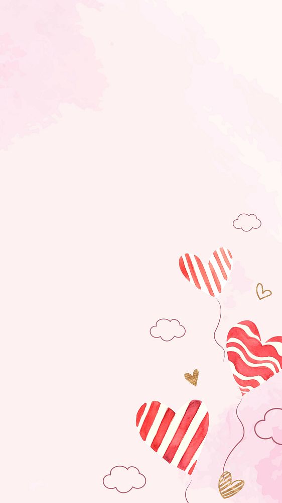Cute heart balloons iPhone wallpaper