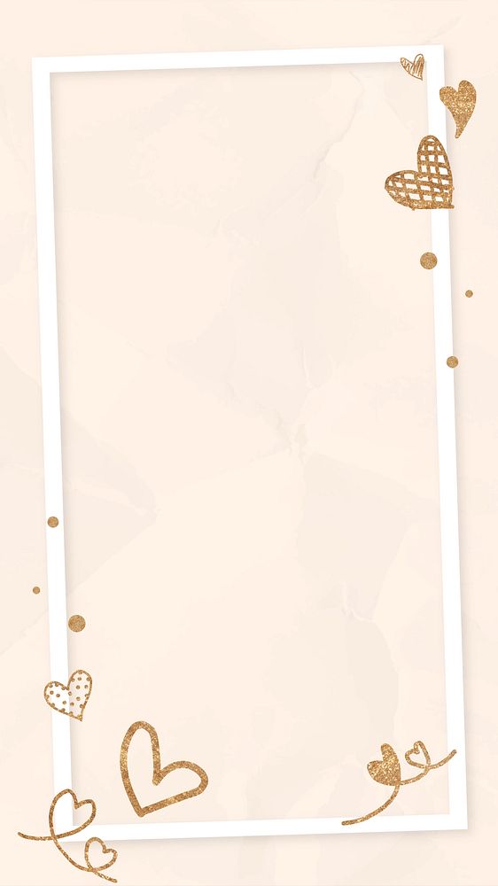 Gold heart frame with design space
