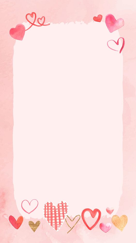 Pink heart border background design