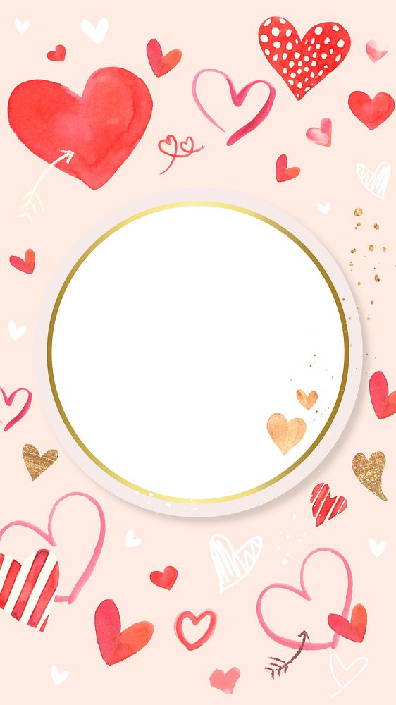 Cute love frame, blank background design