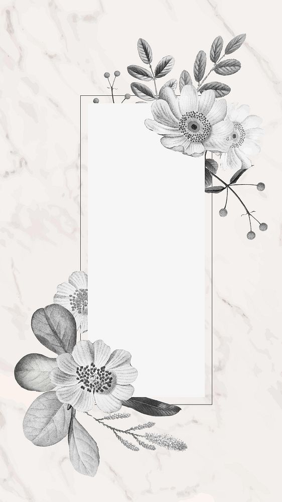 Black and white flower iPhone wallpaper