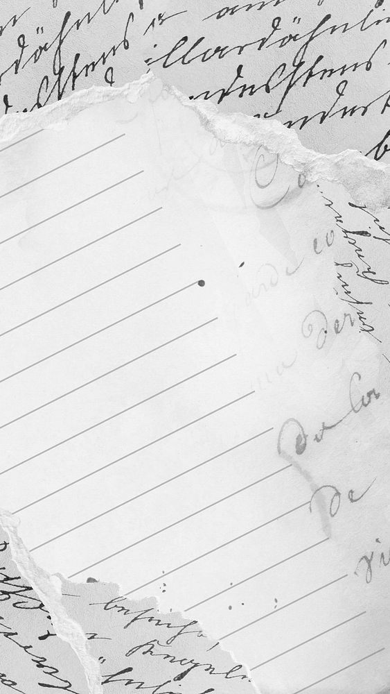 Vintage old letter Ephemera black and white mobile wallpaper