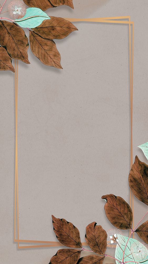 Autumn leaf frame mobile wallpaper