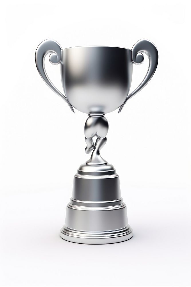 Silver trophy achievement success award. AI generated Image by rawpixel.