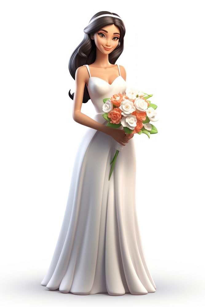 Flower bride figurine fashion. AI generated Image by rawpixel.