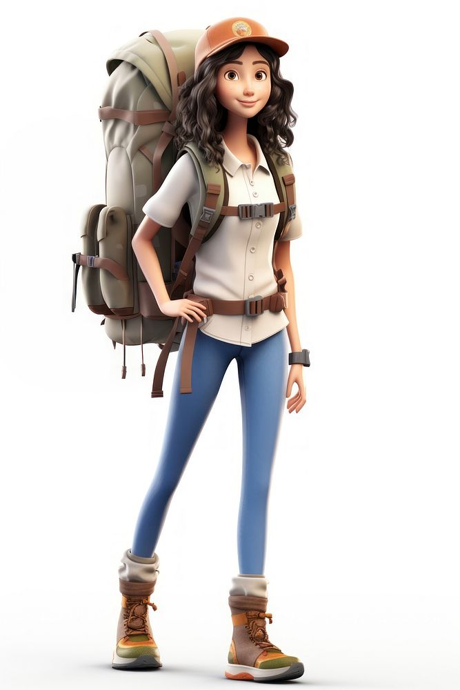Backpack cartoon travel female. AI generated Image by rawpixel.