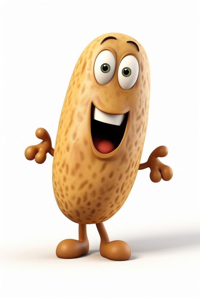 Peanut cartoon food white background. 