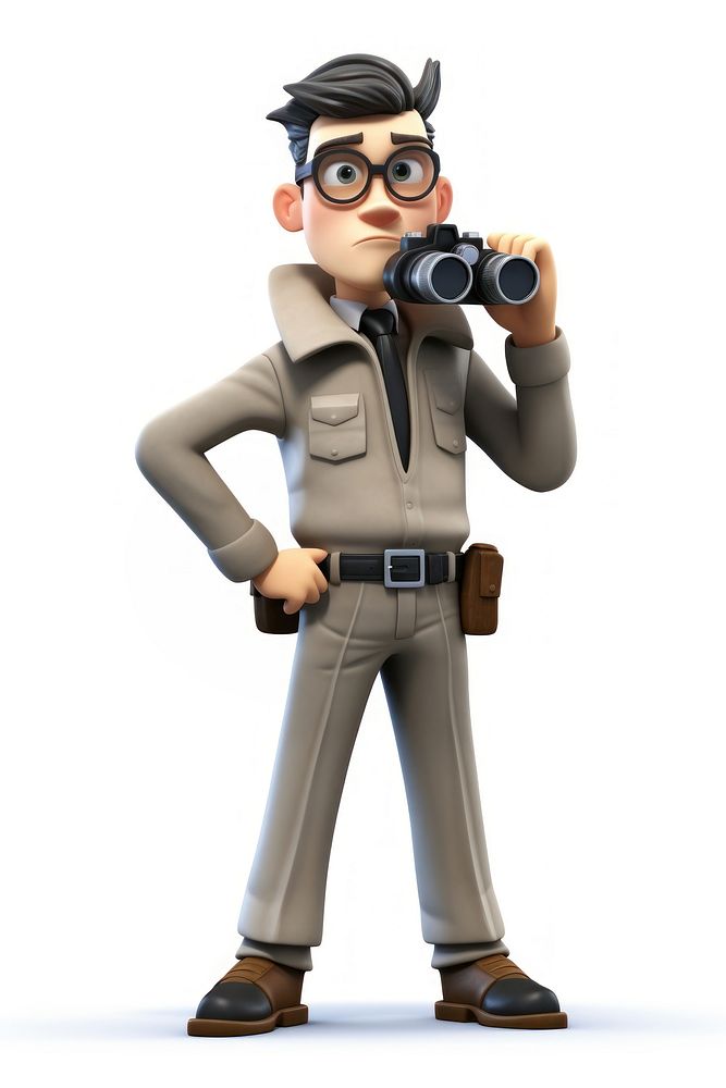 Cartoon person white background photographing. AI generated Image by rawpixel.