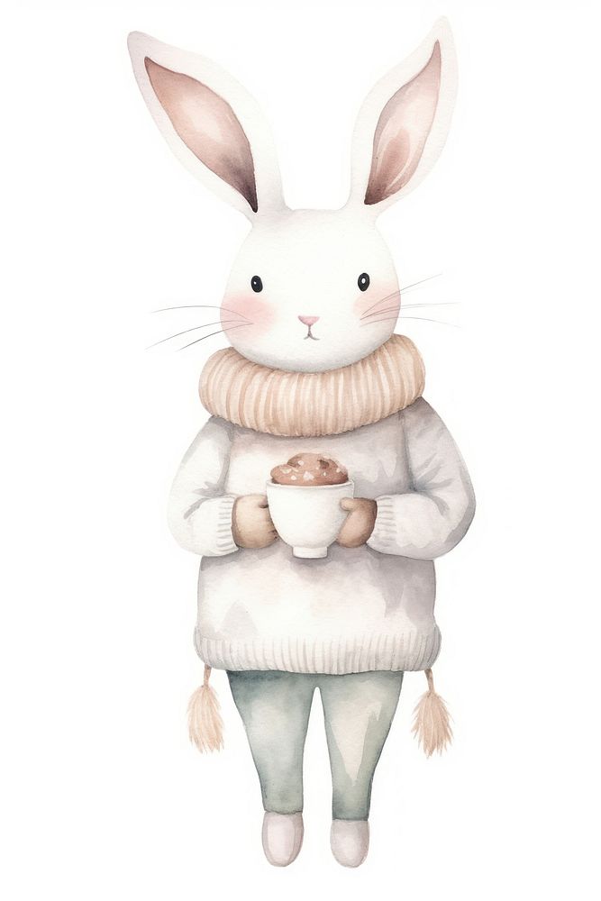 Animal mammal white bunny. AI generated Image by rawpixel.