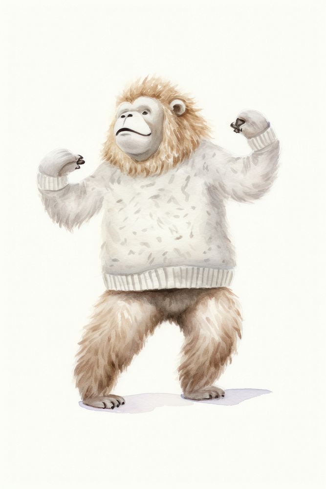 Animal mammal monkey ape. AI generated Image by rawpixel.