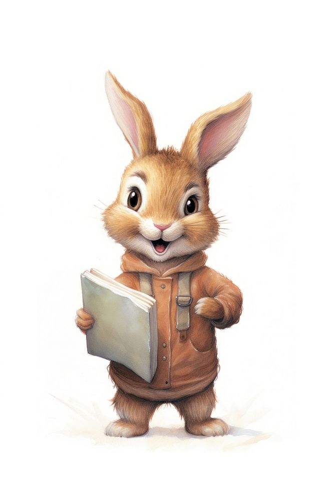 Cutie rabbit student standing mammal animal. AI generated Image by rawpixel.