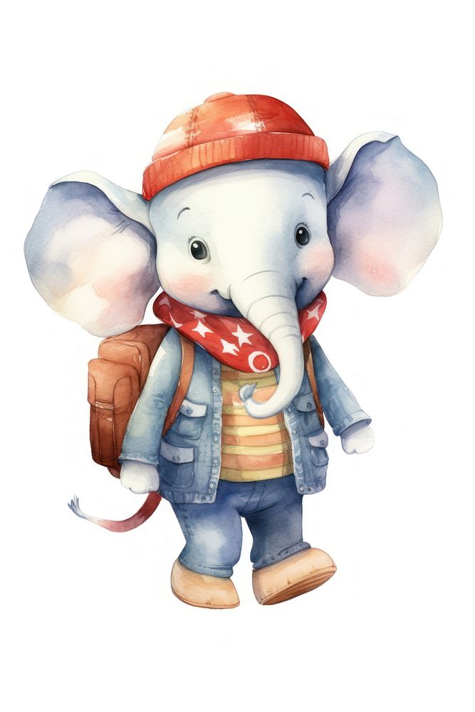 Cute Elephant walking cartoon toy. AI generated Image by rawpixel.
