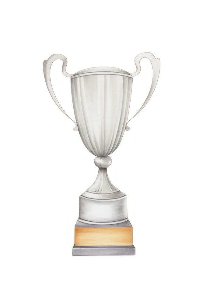 Silver trophy white background achievement refreshment. AI generated Image by rawpixel.