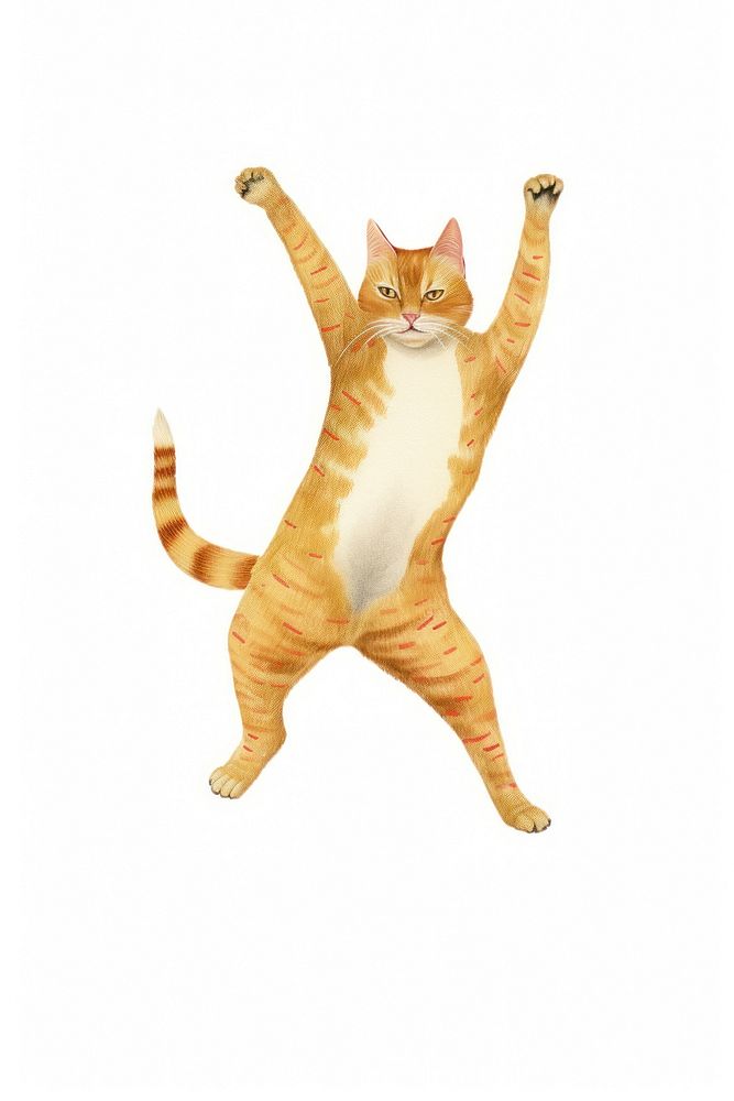 Cat dancing animal mammal pet. AI generated Image by rawpixel.