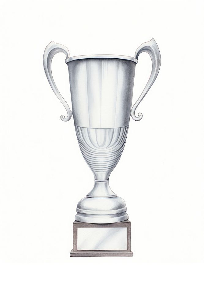 Silver trophy white background achievement refreshment. AI generated Image by rawpixel.