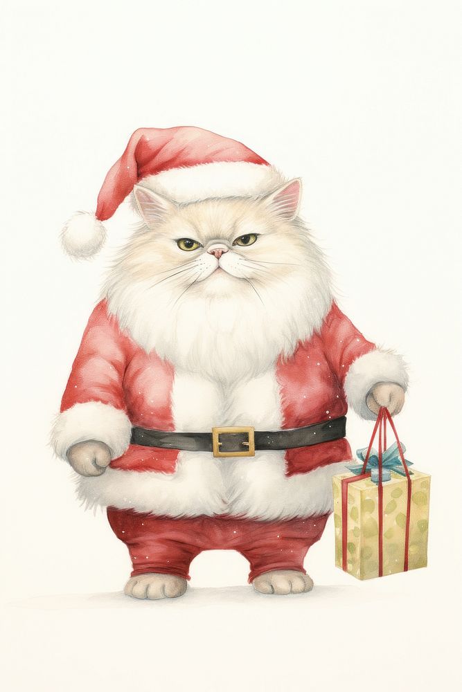 Cat holding a gift bag Like Santa Claus mammal pet representation. AI generated Image by rawpixel.