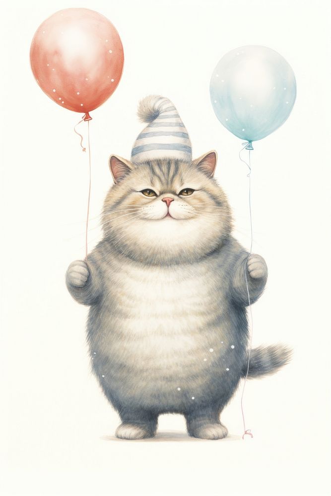 Cat wearing a Santa hat balloon mammal animal. AI generated Image by rawpixel.