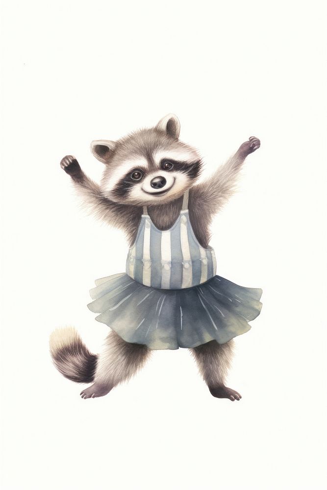 Raccoon dancing ballet raccoon drawing mammal. 