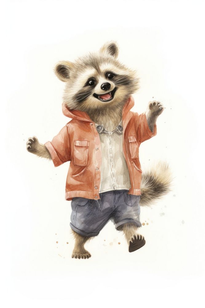 Raccoon raccoon adventure drawing mammal animal. AI generated Image by rawpixel.