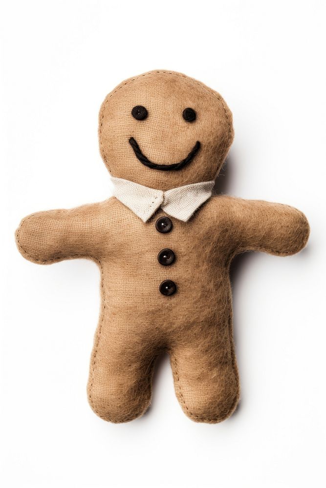Felted Ginger-man gingerbread cookie plush. AI generated Image by rawpixel.