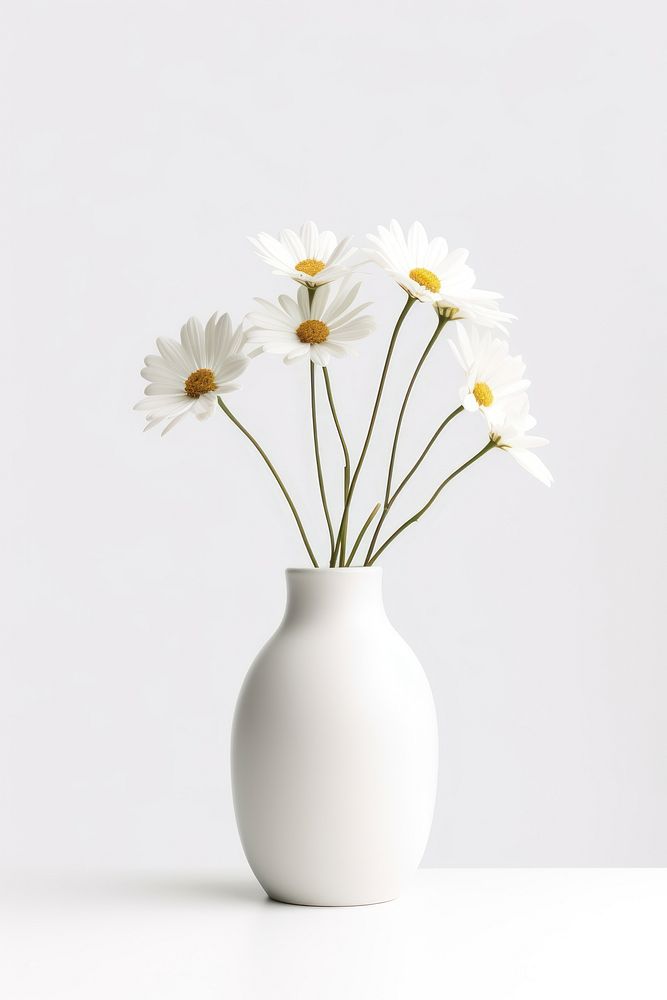Flower vase daisy plant white. AI generated Image by rawpixel.