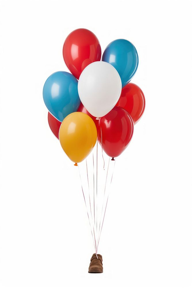 Helium balloons white background anniversary celebration. AI generated Image by rawpixel.