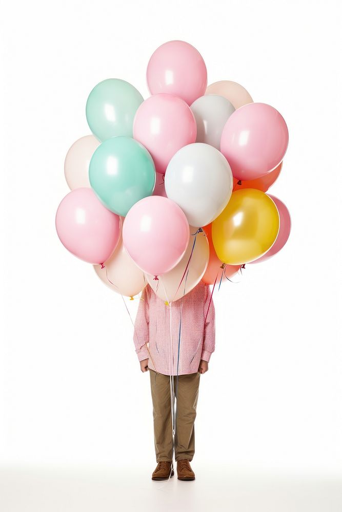 Helium balloons adult white background anniversary. AI generated Image by rawpixel.