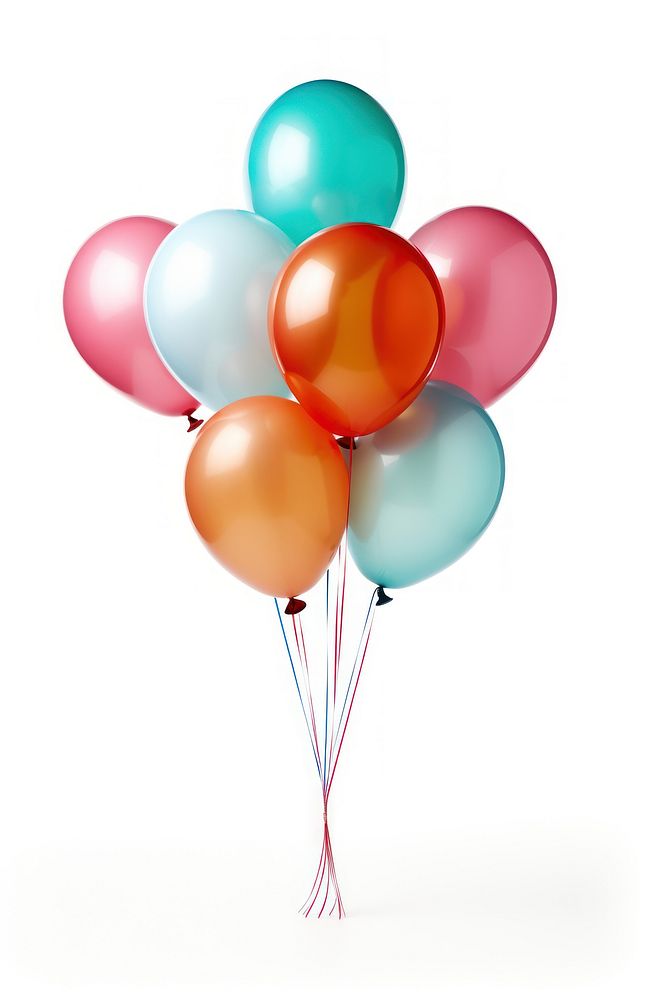 Helium balloons white background anniversary celebration. AI generated Image by rawpixel.