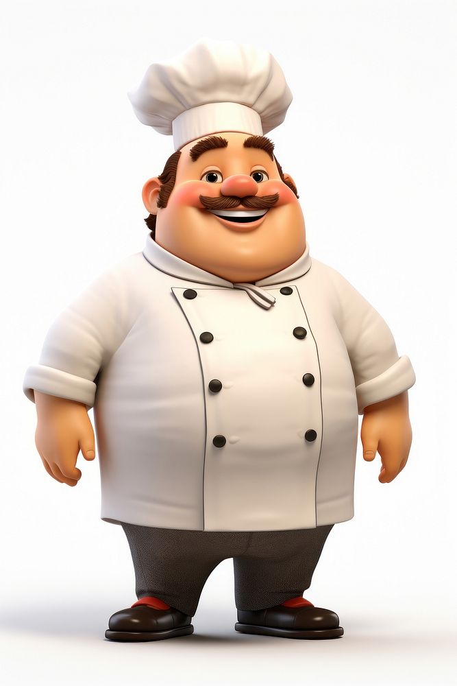 Chef cartoon white background vegetable. | Premium Photo Illustration ...