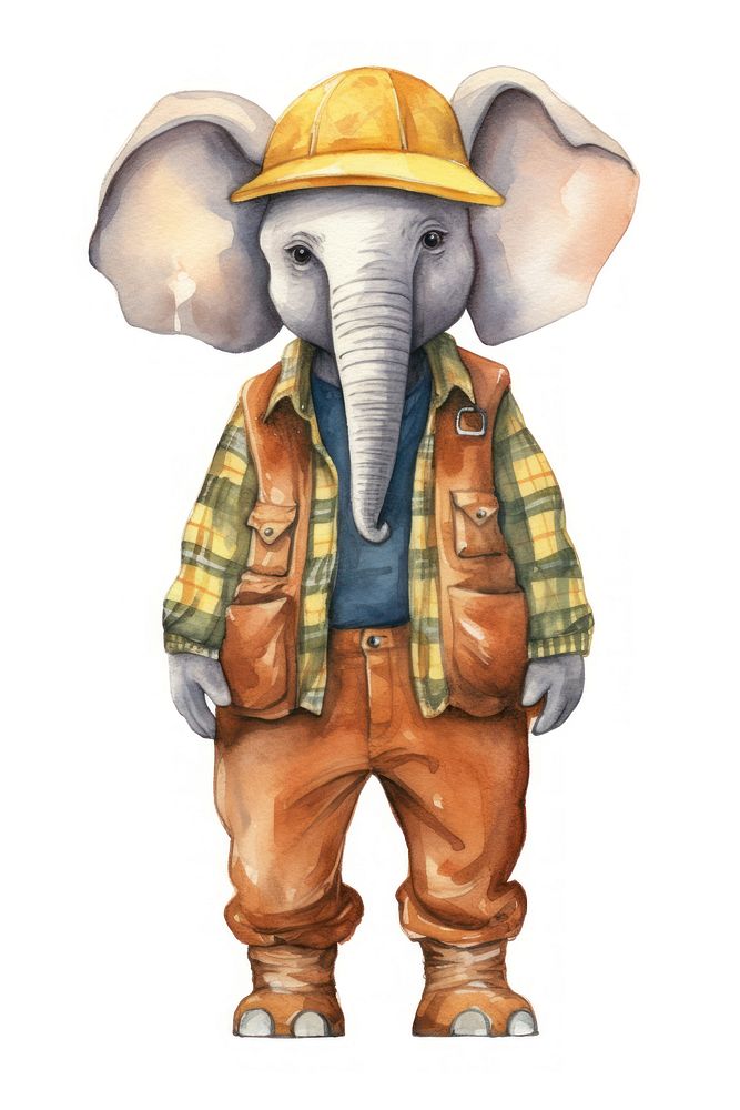 Elephant engineer animal cartoon mammal. AI generated Image by rawpixel.