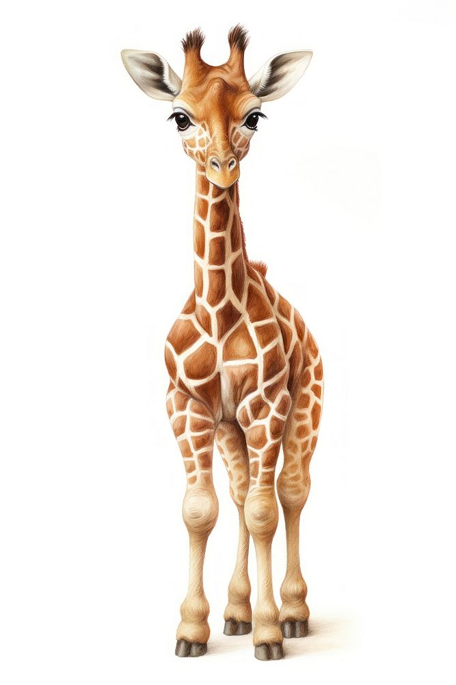 Giraffe animal wildlife cartoon. AI generated Image by rawpixel.