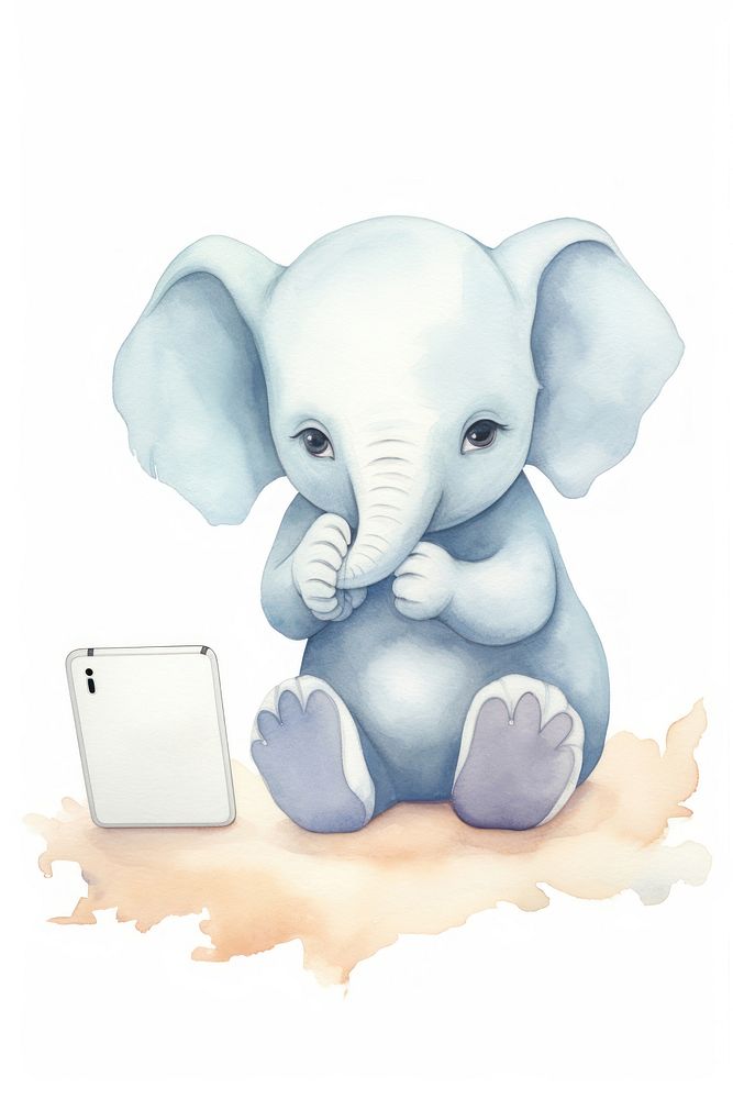Elephant playing social media animal mammal cute. AI generated Image by rawpixel.