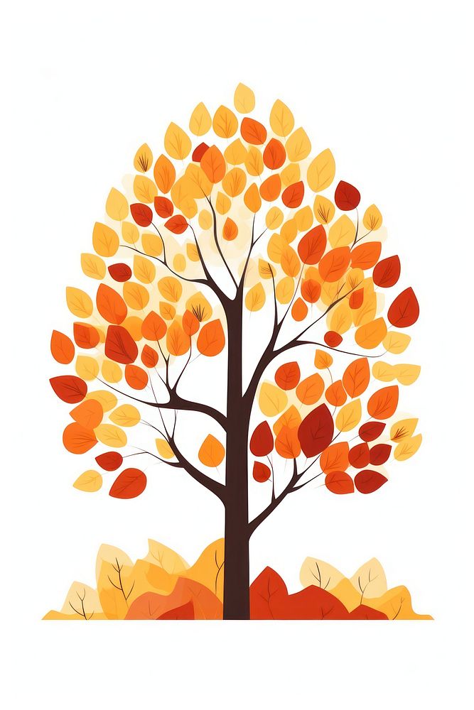 Tree autumn plant leaf. AI generated Image by rawpixel.