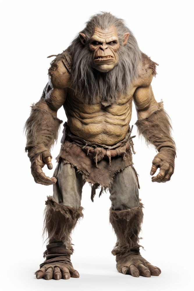 Troll mammal ape white background. AI generated Image by rawpixel.