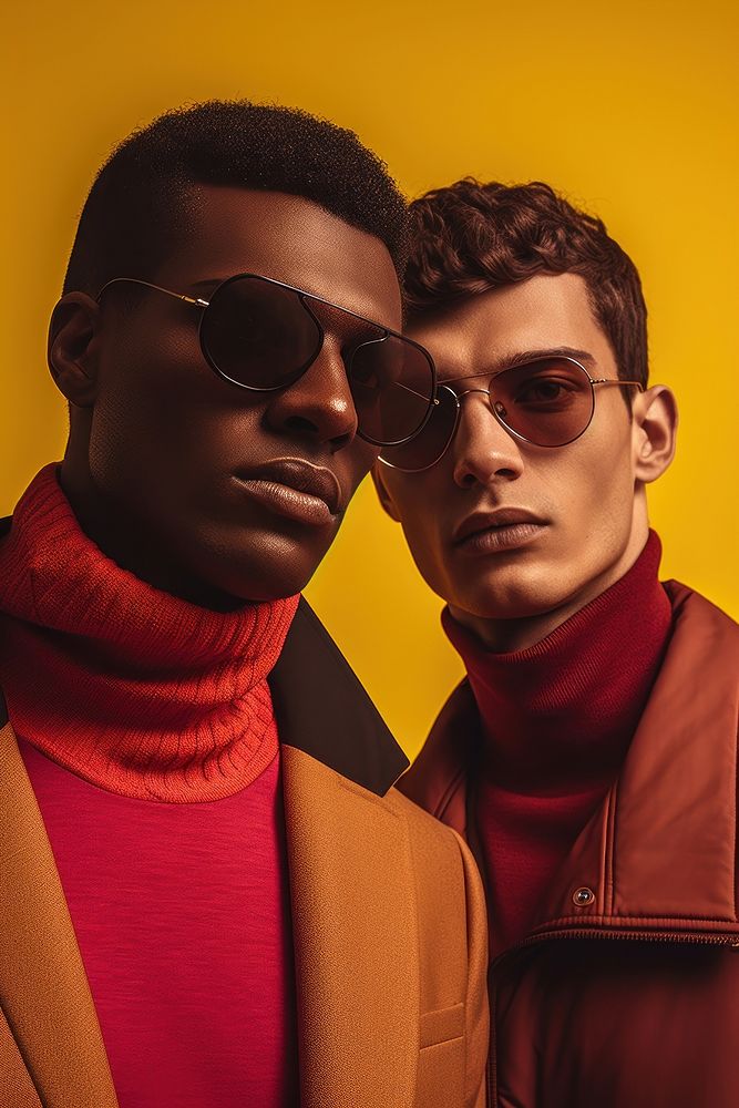 Two men wearing sunglasses photography portrait fashion. AI generated Image by rawpixel.