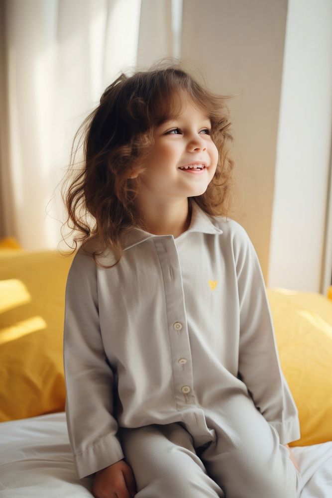 Pyjamas portrait bedroom child. 