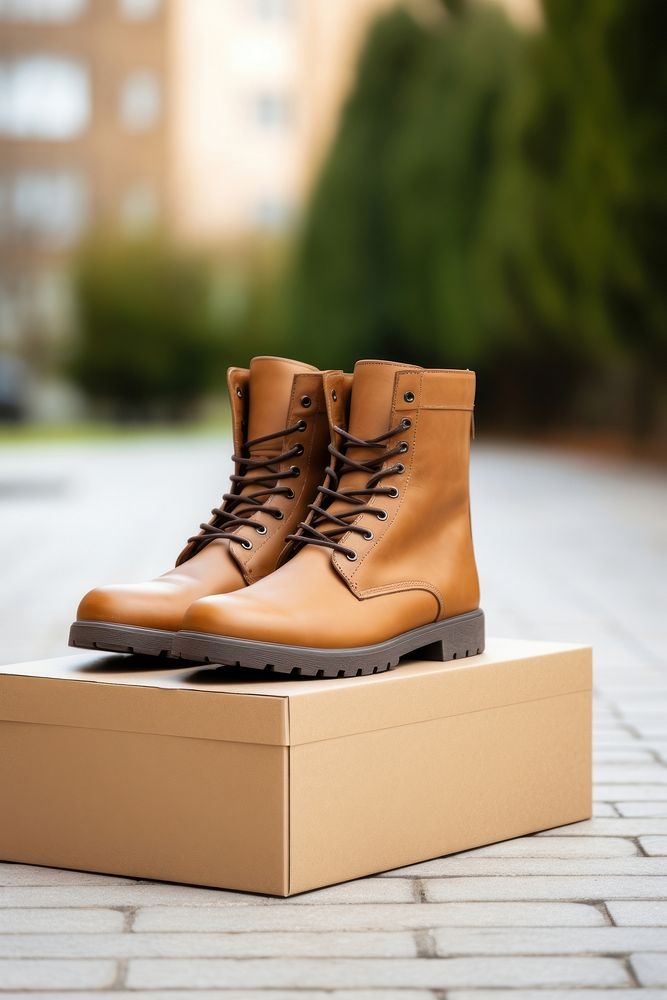 Boots footwear shoe box. AI generated Image by rawpixel.