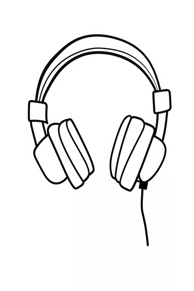 Headphones headset cartoon line. AI generated Image by rawpixel.