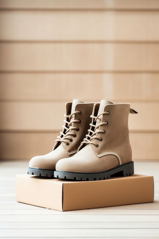 Boots box footwear shoe. AI generated Image by rawpixel.