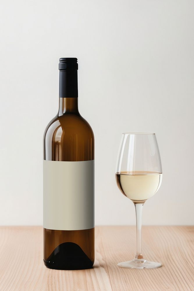 Wine bottle label with design space