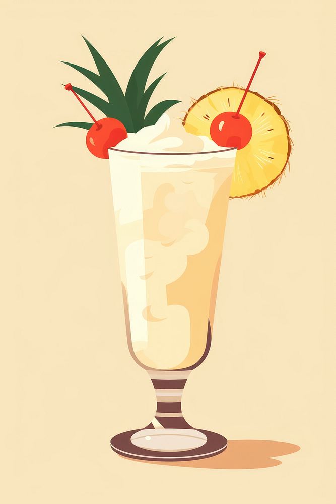 Classic pina colada cocktail pineapple drink. AI generated Image by rawpixel.